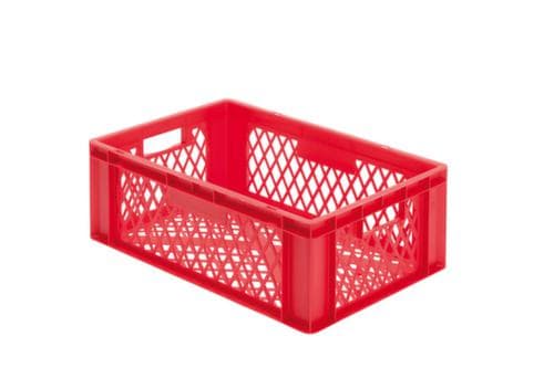 Bac gerbable norme Europe parois + fond ajourés, rouge, capacité 40 l