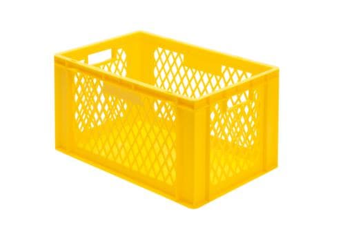 Lakape Bac gerbable norme Europe Favorit parois ajourées, jaune, capacité 61 l
