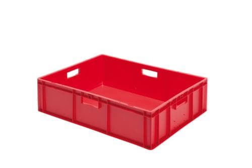 Bac gerbable norme Europe parois + fond pleins, rouge, capacité 78 l