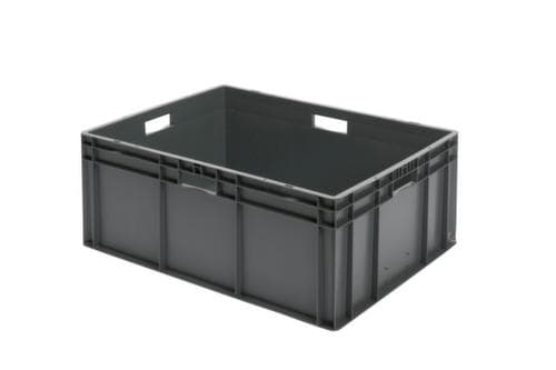 Lakape Bac gerbable norme Europe Favorit parois + fond pleins, gris, capacité 127 l