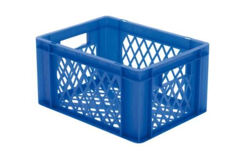Bac gerbable norme Europe parois + fond ajourés, bleu, capacité 19 l