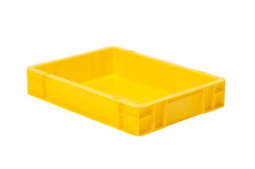 Bac gerbable norme Europe parois + fond pleins, jaune, capacité 7 l