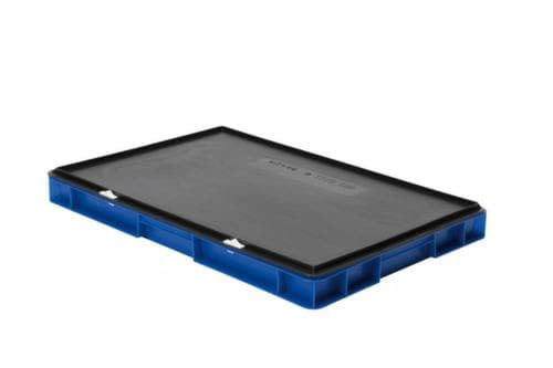 Bac gerbable norme Europe parois + fond pleins, bleu, capacité 9,5 l