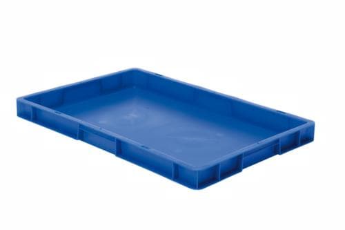 Bac gerbable norme Europe parois + fond pleins, bleu, capacité 9,5 l