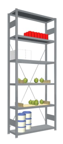 hofe Rayonnages sans vis en acier inoxydable, hauteur x largeur x profondeur 2500 x 1060 x 335 mm, 6 tablettes