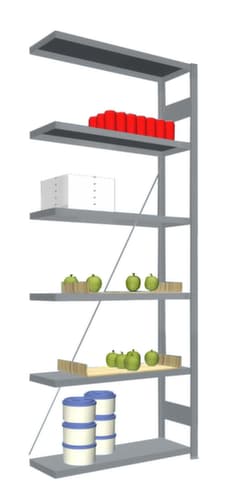hofe Rayonnages sans vis en acier inoxydable, hauteur x largeur x profondeur 2500 x 1010 x 335 mm, 6 tablettes