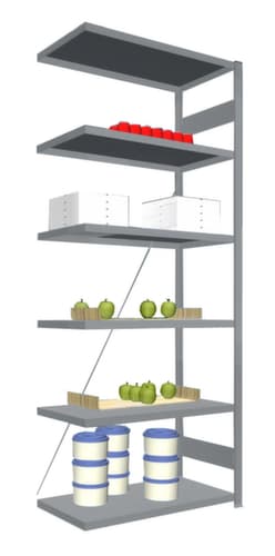 hofe Rayonnages sans vis en acier inoxydable, hauteur x largeur x profondeur 2500 x 1010 x 535 mm, 6 tablettes