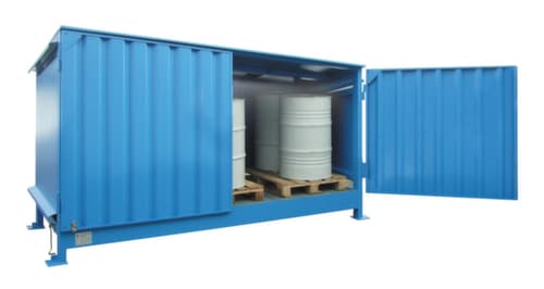 Lacont Conteneur de rayonnage pour produits dangereux pour max. 60 fûts de 200 litres