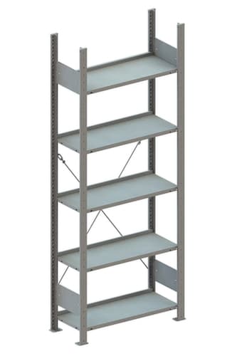META Rayonnage sans boulons, hauteur x largeur x profondeur 2000 x 806 x 336 mm, 5 tablettes