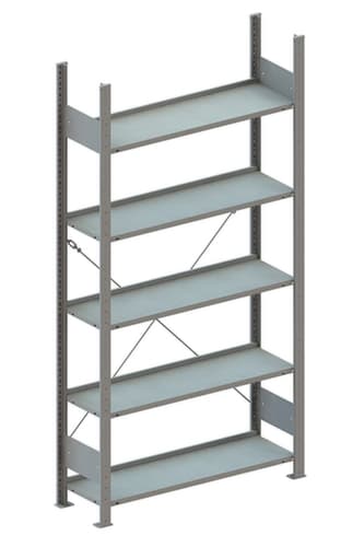 META Rayonnage sans boulons, hauteur x largeur x profondeur 2000 x 1056 x 336 mm, 5 tablettes