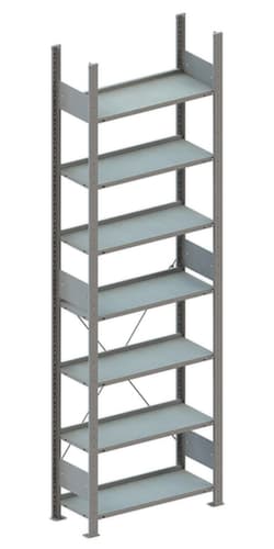 META Rayonnage sans boulons, hauteur x largeur x profondeur 2500 x 806 x 336 mm, 7 tablettes