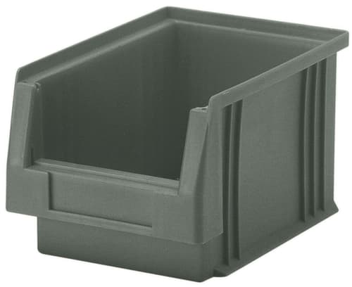 bac à bec empilable adapté aux convoyeurs à rouleaux, gris, profondeur 290 mm, polypropylène