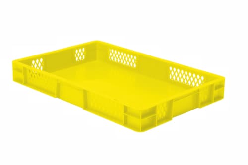 Lakape Bac gerbable norme Europe Favorit parois ajourées, jaune, capacité 14,5 l