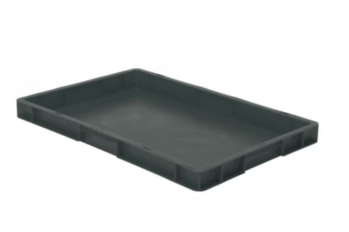 Lakape Bac gerbable norme Europe Favorit parois + fond pleins, gris, capacité 9,5 l