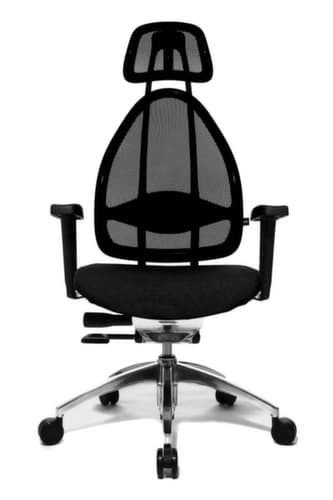 Topstar Siège de bureau pivotant Open Base + Art OPEN ART 10 avec appui-tête, Dossier maille, noir