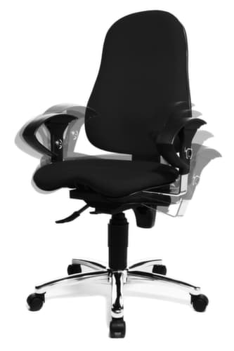 Topstar siège de bureau pivotant Sitness 10 avec mécanisme de contact permanent, noir