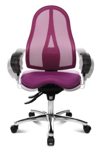 Topstar siège de bureau pivotant Sitness 15 avec mécanisme de contact permanent, Dossier maille, violâtre