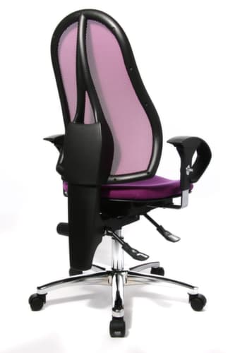 Topstar siège de bureau pivotant Sitness 15 avec mécanisme de contact permanent, Dossier maille, violâtre