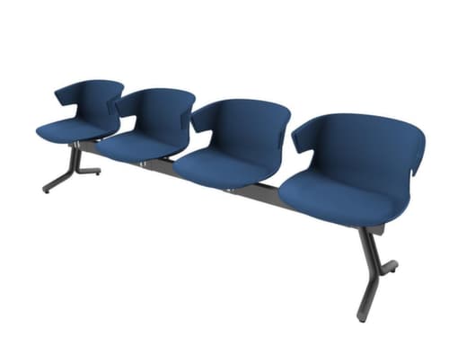 Quadrifoglio Banc sur poutre avec sièges en plastique, largeur x profondeur 2390 x 510 mm