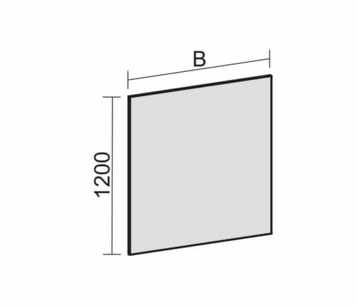 Gera Séparateur Pro BasicLine, hauteur x largeur 1200 x 1200 mm, paroi gris