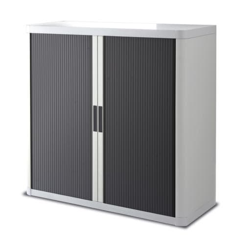 Paperflow Armoire à rideaux transversaux easyOffice®, 2 hauteurs des classeurs, blanc/anthracite