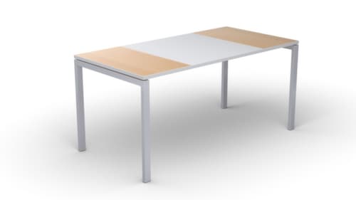Ecrire le kitsch easyDesk en bicolore, piètement 4 pieds, largeur 1800 mm, hêtre/blanc/blanc