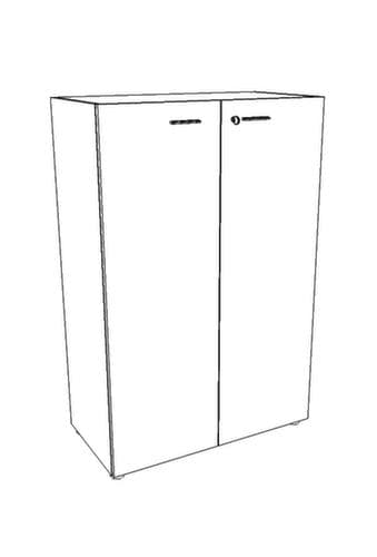 Quadrifoglio Armoire à portes battantes T45 avec double porte battante, 3 hauteurs des classeurs, blanc/orme