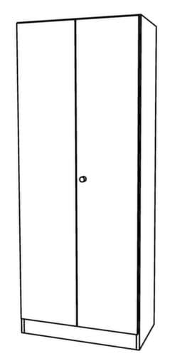 Armoire à portes battantes Sina, 5 hauteurs des classeurs, blanc/chêne