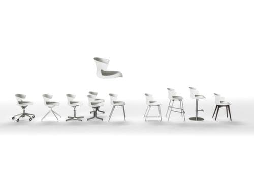 Quadrifoglio Chaise coque en plastique COVE avec piètement araignée, orange