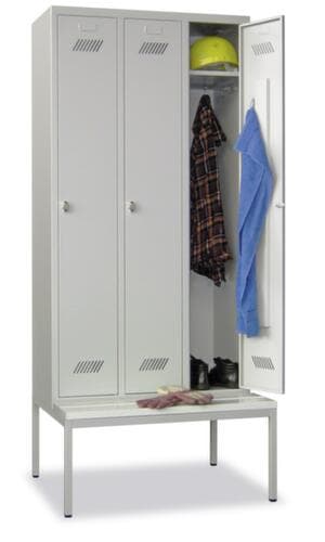 PAVOY Armoire vestiaire Basis gris clair avec 2 compartiments