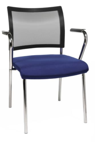 Topstar Siège visiteur Visit 10 avec dossier maille, assise tissu (100 % polypropylène), bleu