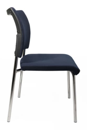 Topstar Siège visiteur Visit 10 avec dossier capitonné, assise tissu (100 % polypropylène), bleu foncé