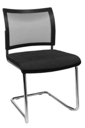 Topstar Fauteuil luge pour visiteurs Visit 20 avec dossier maille, assise tissu (100 % polypropylène), noir