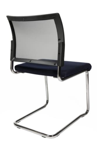 Topstar Fauteuil luge pour visiteurs Visit 20 avec dossier maille, assise tissu (100 % polypropylène), bleu foncé