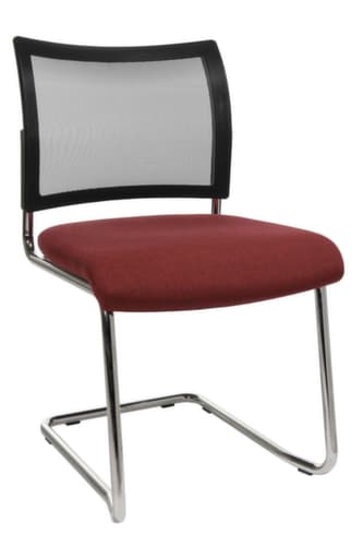 Topstar Fauteuil luge pour visiteurs Visit 20 avec dossier maille, assise tissu (100 % polypropylène), bordeaux