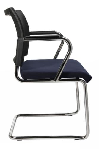 Topstar Fauteuil luge pour visiteurs Visit 20 avec dossier maille, assise tissu (100 % polypropylène), bleu foncé