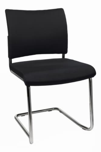 Topstar Fauteuil luge pour visiteurs capitonné Visit 20, assise tissu (100 % polypropylène), noir