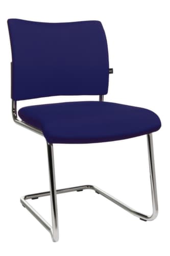 Topstar Fauteuil luge pour visiteurs capitonné Visit 20, assise tissu (100 % polypropylène), bleu foncé