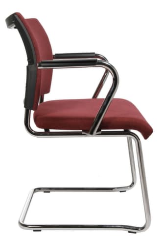 Topstar Fauteuil luge pour visiteurs capitonné Visit 20, assise tissu (100 % polypropylène), bordeaux