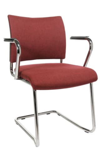Topstar Fauteuil luge pour visiteurs capitonné Visit 20, assise tissu (100 % polypropylène), bordeaux