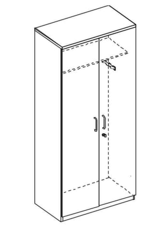 Nowy Styl Armoire à portes battantes de bureau E10 avec vestiaires, 5 hauteurs des classeurs