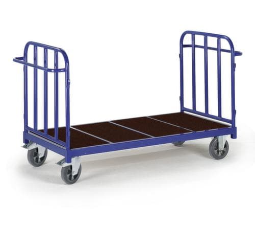 Rollcart Wagon à cloisons tubulaires avec zone de chargement antidérapante, force 1200 kg, plateau longueur x largeur 1600 x 800 mm