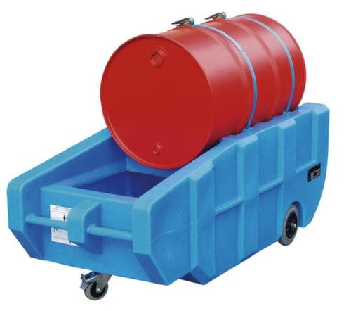 Plateau mobile de collecte de PE avec courroie de tension,pour 1 fût de 200 litres