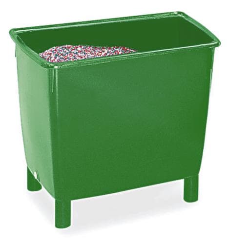 Récipient rectangulaire, pouvant être roulé, opaque, capacité 400 l, vert, 4 pieds