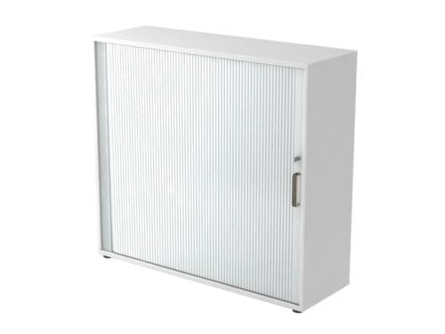 Armoire à rideaux transversaux Chef, 3 hauteurs des classeurs, blanc/argent