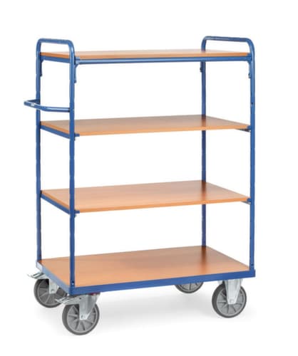 fetra Chariot à étagères, force 600 kg, 4 plateaux