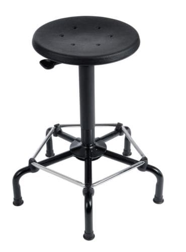 Tabouret pivotant, assise noir, patins