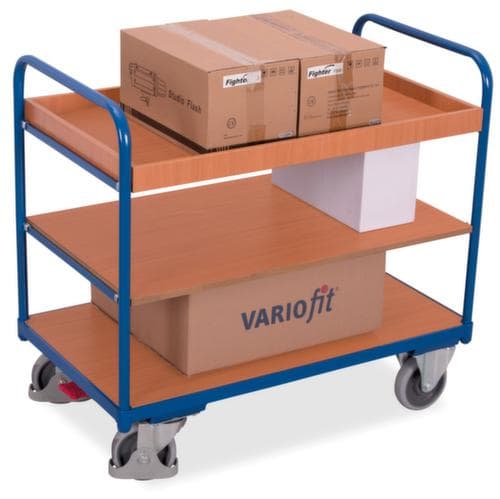 VARIOfit Chariot à étagères, force 250 kg, 3 plateaux