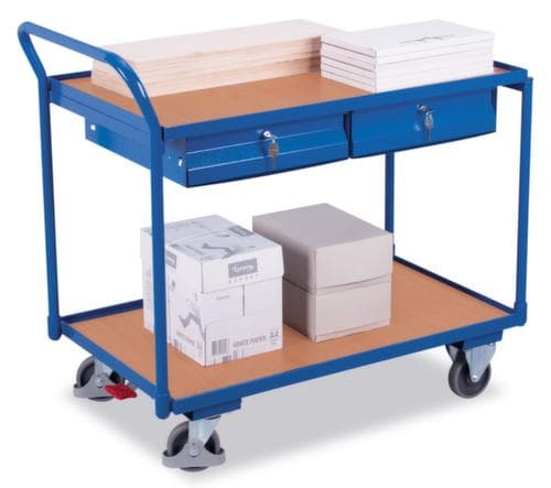 VARIOfit Chariot à plateaux 985x590 mm, force 250 kg, 2 plateaux