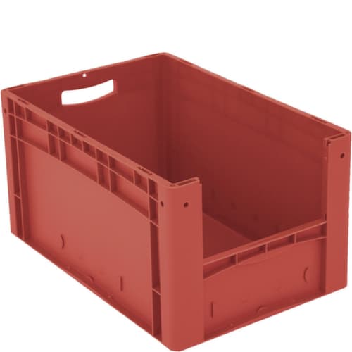 Conteneur de stockage visible Euronorm avec ouverture d'accès, rouge, HxLxl 320x600x400 mm